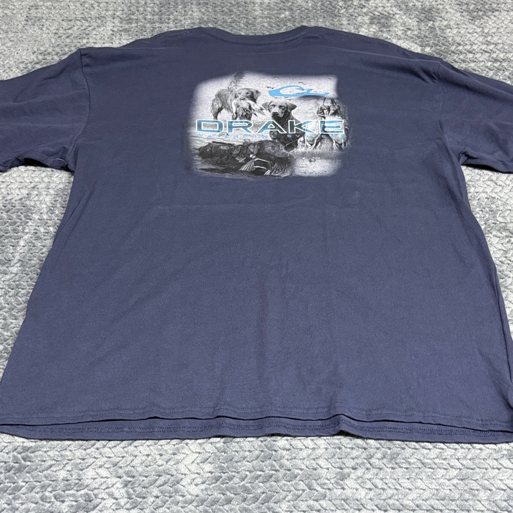 Drake Navy Short Sleeve Pocket Tee with Wave Logo